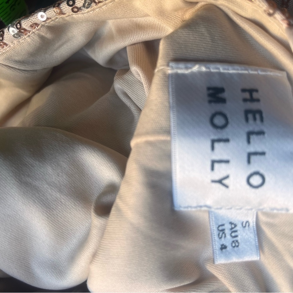 Hello Molly One-Shoulder Sequin Dress in Rose Gold - Picture 7 of 8